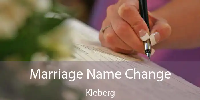 Marriage Name Change Kleberg
