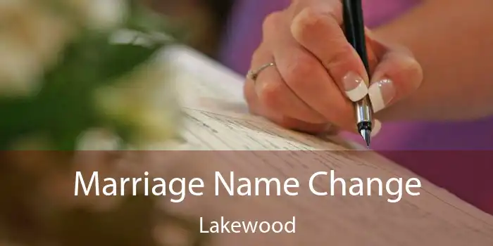 Marriage Name Change Lakewood